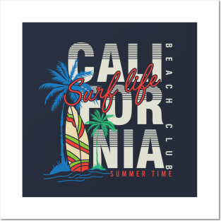 California Beach Summer typography Posters and Art